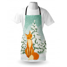 Red Fox Winter Forest Xmas Apron