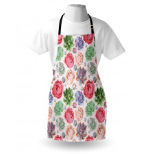 Peony Roses and Cactus Apron