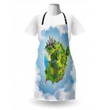 Cartoon Globe Greenery Apron