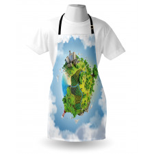 Cartoon Globe Greenery Apron