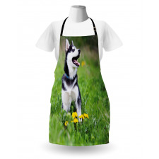 Puppy on Grass Apron