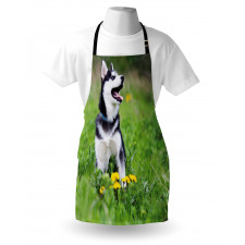 Puppy on Grass Apron