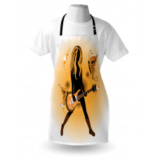 Girl Hair Guitar Apron