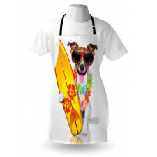 Hayvan  Mutfak Önlüğü Sörfçü Köpek Desenli
