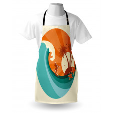 Retro Man Surfing Apron