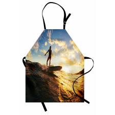 Sunset Surf Woman Apron