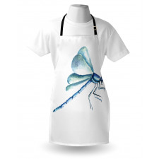 Kelebek ve Yusufçuk Mutfak Önlüğü Sulu Boya Desenli