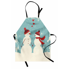 Snowman Woman Love Apron