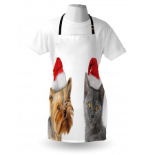 Cat Dog Xmas Hats Apron