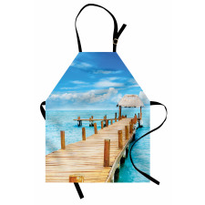 Tropic Seascape Wooden Jetty Apron