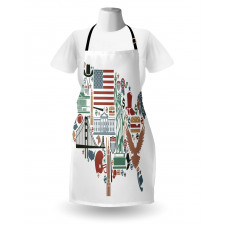 Travel Landmarks USA Flag Apron