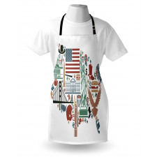 Travel Landmarks USA Flag Apron