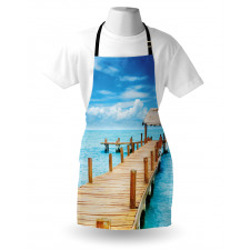 Tropic Seascape Wooden Jetty Apron