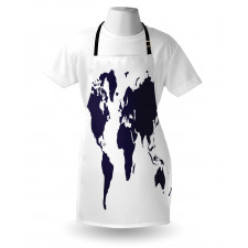 Vivid Indigo World Graphic Apron