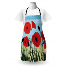 Digital Drawn Flower Apron