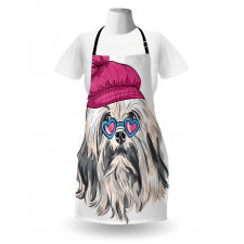 Lowchen Dog Glasses Hat Apron