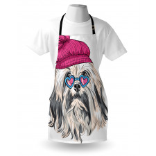 Lowchen Dog Glasses Hat Apron