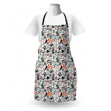 Hipster Fashion Sketch Apron