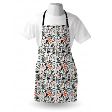 Hipster Fashion Sketch Apron