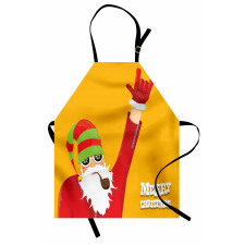 Biker Santa Smoking Pipe Apron