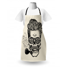 Skull with Pipe Glasses Apron