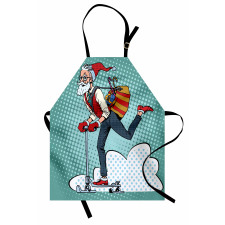 Pop Art Hipster Santa Apron