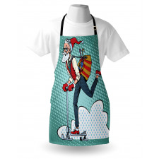 Pop Art Hipster Santa Apron