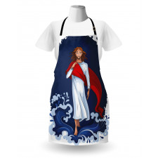 Cartoon Style Man Figure Apron