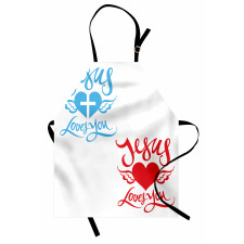 He Loves You Calligraphy Apron