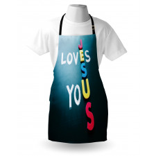 He Loves You Phrase Colorful Apron