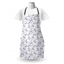 Hand Drawn Anchors Apron