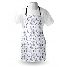 Hand Drawn Anchors Apron