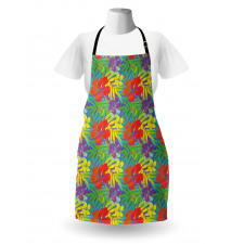 Abstract Vibrant Hibiscus Apron