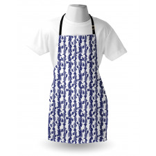 Blue and White Hibiscus Apron