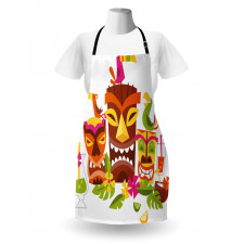 Tiki Masks Drinks Birds Apron