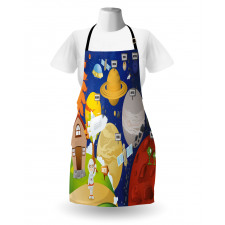 Cartoon Outer Space Apron