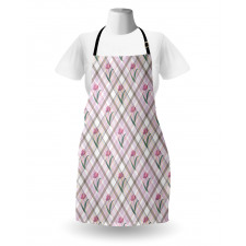 Diagonal Lines Floral Apron