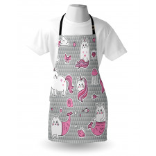Sevimli Mutfak Önlüğü Unicorn ve Deniz Kızı Kedi