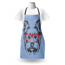 Fun Portrait Red Glasses Apron