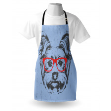 Fun Portrait Red Glasses Apron