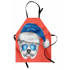 Blue Santa Hat Funny Apron