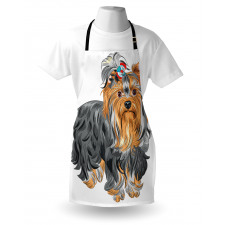 Terrier with Bow Apron