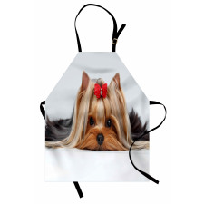 Lying Dog Ribbon Love Apron