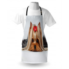 Lying Dog Ribbon Love Apron