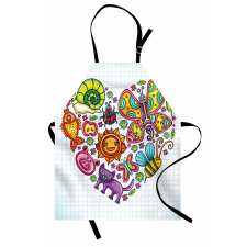 Flora and Fauna Heart Apron