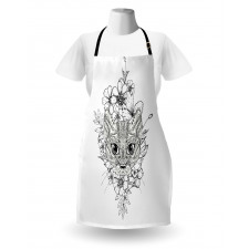 Hand Drawn Cat Image Apron