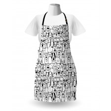 Dogs and Cat Composition Apron