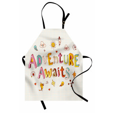 Cartoon Doodle Words Apron