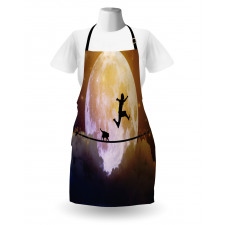 Boy and Cat on Rope Apron