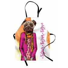 Pug Köpek Mutfak Önlüğü Stil İkonu Ceketli Hayvan Moda Komik Tema